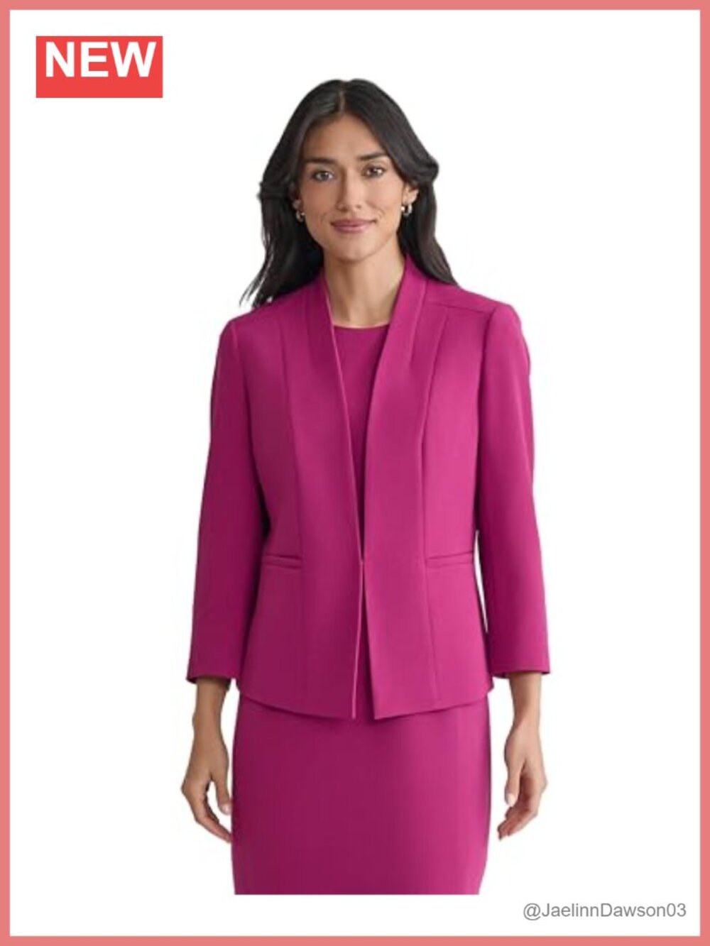 Kasper Womens Open Blazer Jacket Hook & Eye Closure Business Casual